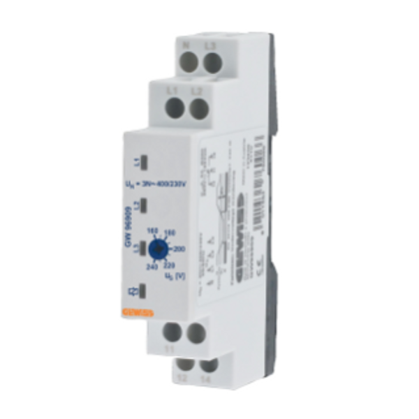 UNDERVOLTAGE MONITORING RELAY - 3 PHASE AC ELECTRICAL SYSTEM - 230/400V ac - 1 MODULE image 1