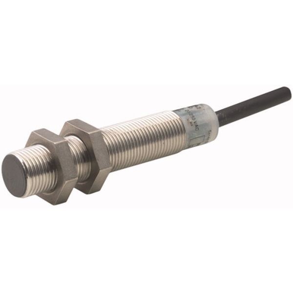 Proximity switch, E57 Premium+ Series, 1 NC, 2-wire, 20 - 250 V AC, M12 x 1 mm, Sn= 2 mm, Flush, Stainless steel, 2 m connection cable image 1