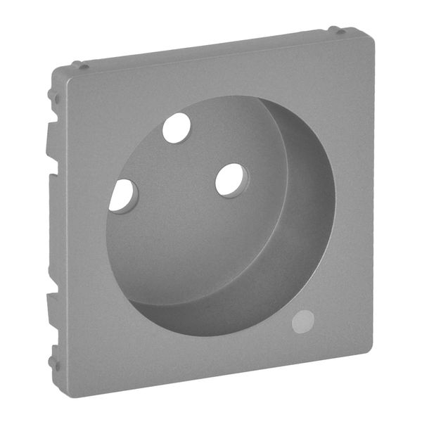 Cover plate Valena Life - 2P+E socket - French std - with indicator - aluminium image 1