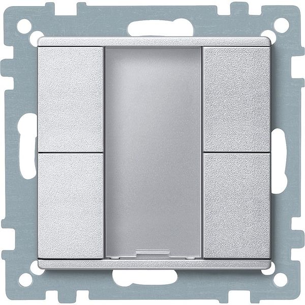 Button 2-fold plus, aluminum, system M image 1