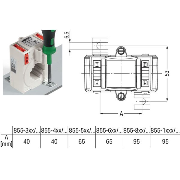 855-505/400-1001 Plug-in current transformer; Primary rated current: 400 A; Secondary rated current: 5 A image 3