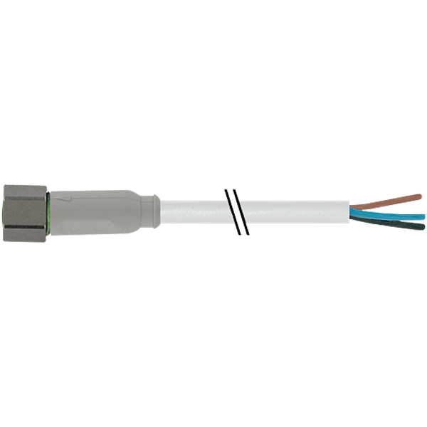M8 female 0° A-cod. with cable F&B PVC 3x0.25 gy UL/CSA 20m image 1