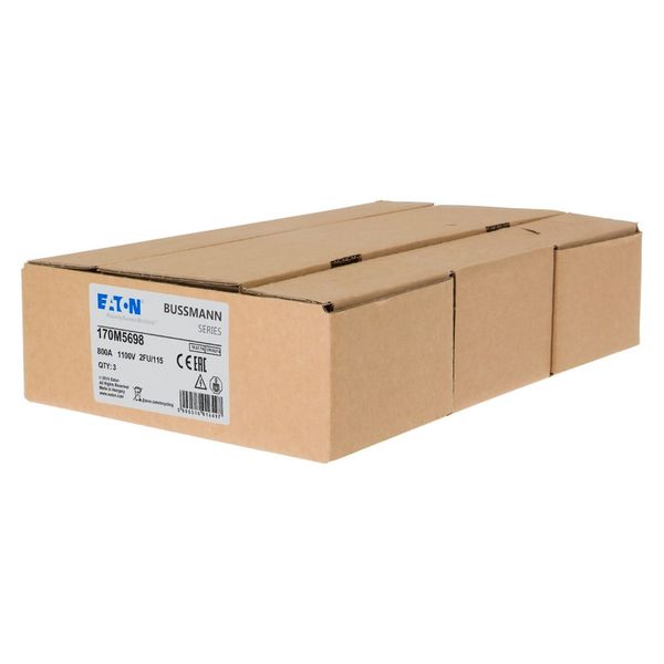 Fuse-link, high speed, 800 A, AC 1100 V, size 2, 61 x 77 x 160 mm, aR, IEC, UL image 17