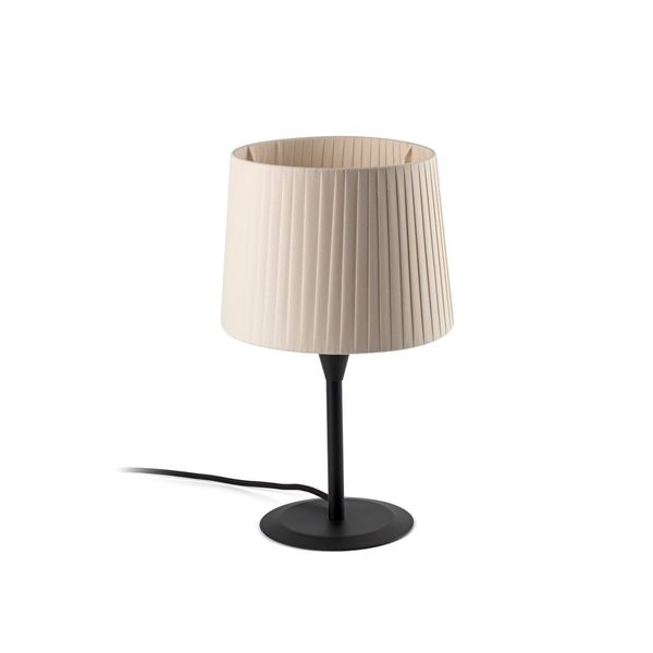 SAMBA BLACK TABLE LAMP E27 ø215*160*ø190 BEIGE RIB image 1