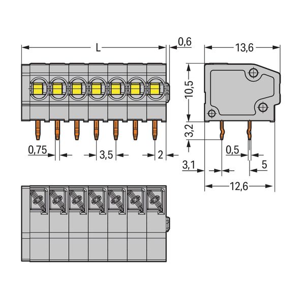 805-306 PCB terminal block; push-button; 1.5 mm² image 3