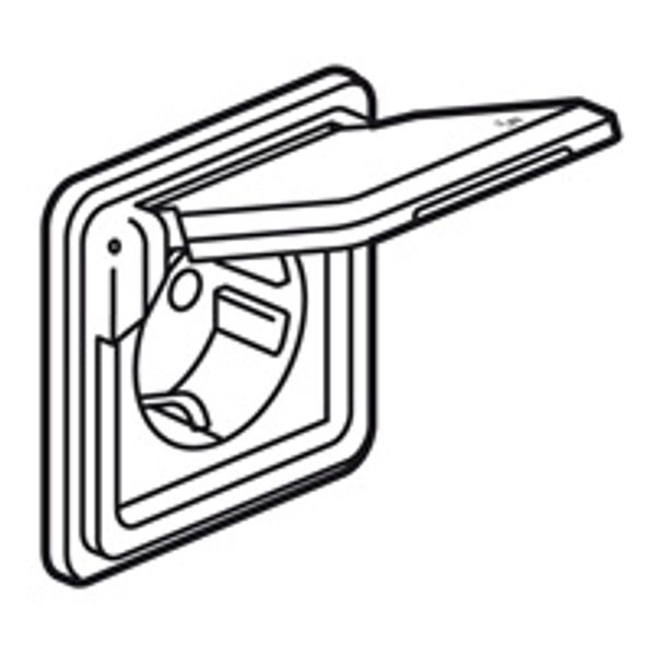 Socket outlet Soliroc - German - 2P + E - screw terminals and cover - IP 55 image 1