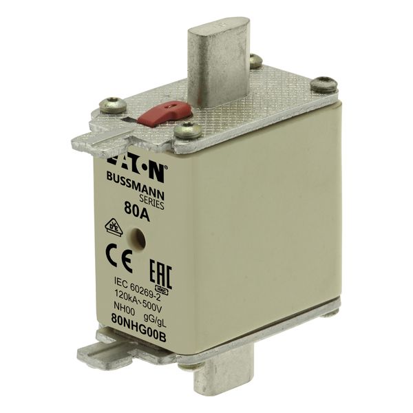 Fuse-link, low voltage, 80 A, AC 500 V, NH00, gL/gG, IEC, dual indicator image 6