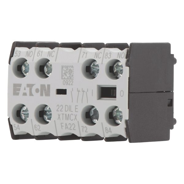 Auxiliary contact module, 4 pole, 2 N/O, 2 NC, Front fixing, Screw terminals, DILE(E)M, DILER image 3