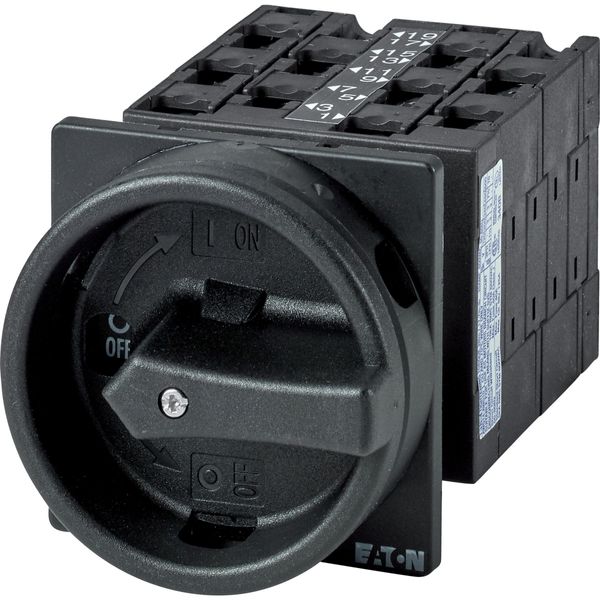 Main switch, T3, 32 A, flush mounting, 5 contact unit(s), 9-pole, STOP function, With black rotary handle and locking ring image 3