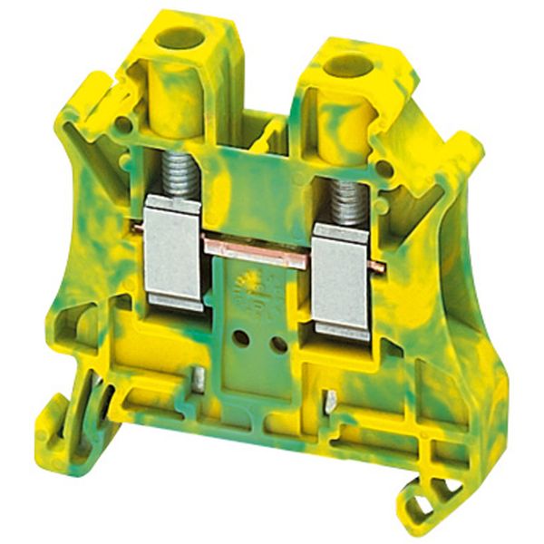 SCREW TERMINAL, PROTECTIVE EARTH, 2 POINTS, 6MM², GREEN-YELLOW image 1