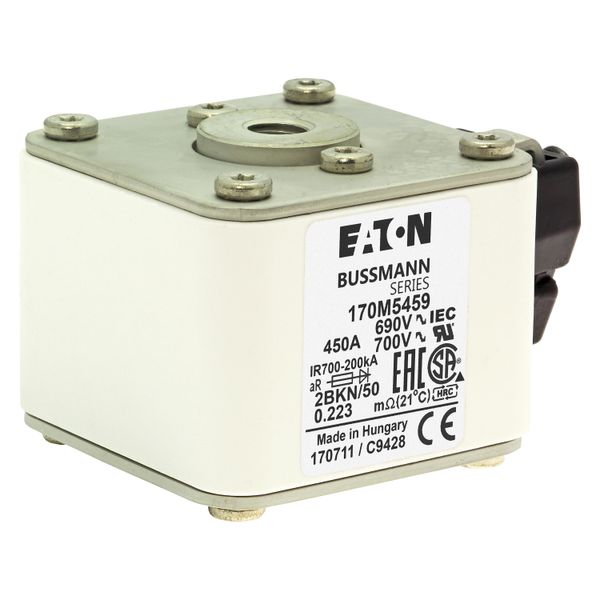 Fuse-link, high speed, 450 A, AC 690 V, size 2, aR, IEC, UL, single indicator image 10