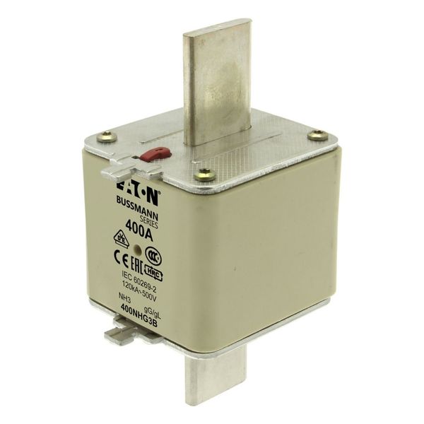Fuse-link, low voltage, 400 A, AC 500 V, NH3, gL/gG, IEC, dual indicator image 8