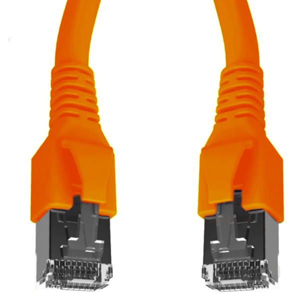 Patchcord RJ45 shielded Cat.6a 10GB, LS0H, orange,  10.0m image 2