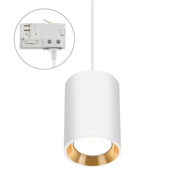 CHLOE GU10 MINI SURFACE MOUNTED GU10 250V IP20 70x100mmWHITE, INNER GOLD round TRACK image 2