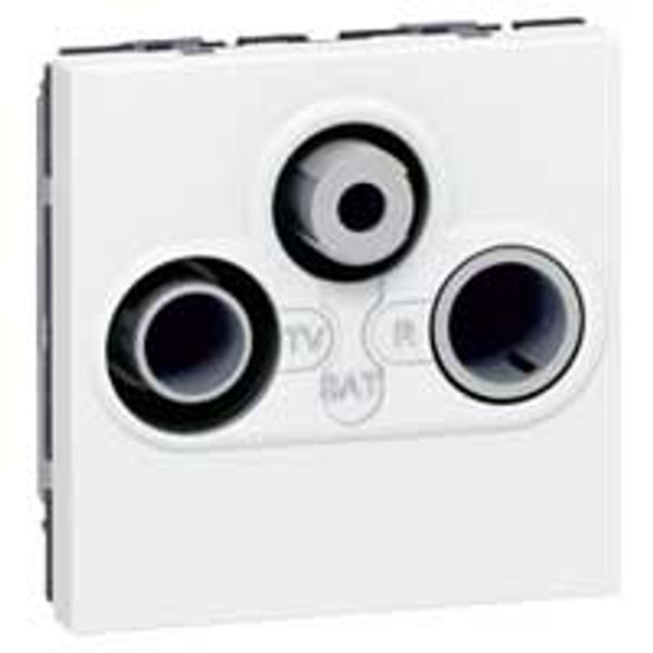 TV socket Mosaic - TV/R/SAT - screened - insulated - 2 modules - white image 1