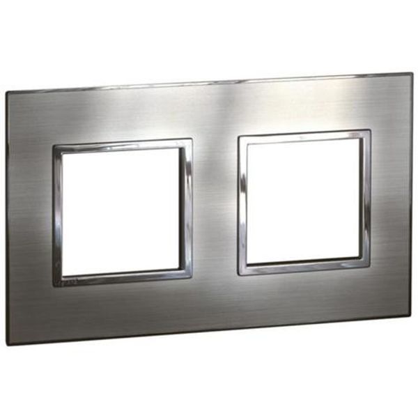 Plate Arteor - French/German std - square - 2 x 2 modules -stainless steel image 1