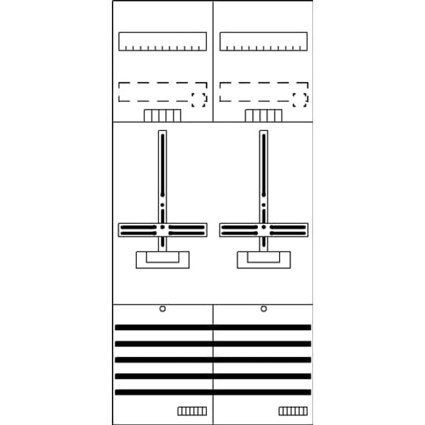 DF27G2 Meter panel, Field width: 2, Rows: 0, 1050 mm x 500 mm x 160 mm, IP2XC image 29