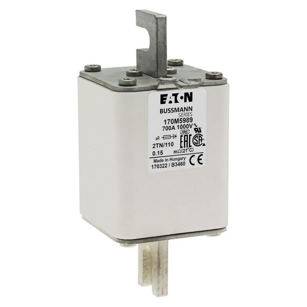 Fuse-link, high speed, 700 A, AC 1000 V, DIN 2, 59 x 75 x 138 mm, aR, DIN, IEC, single indicator image 9