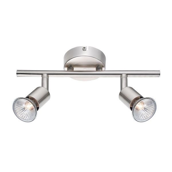 Satin Nickel Metal  LED GU10 2x10 Watt 230 Volt   IP20 Bulb Excluded  L: 31 W: 8 H: 10.9 cm Rotating & Adjustable image 1