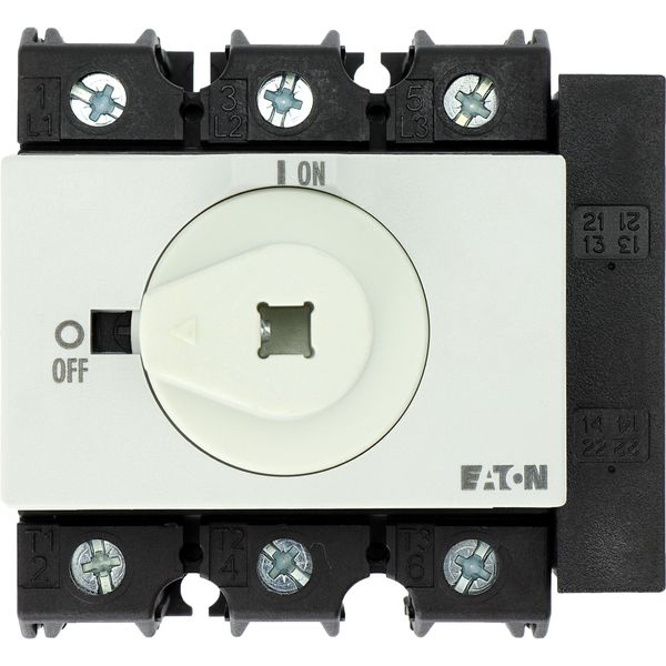 Main switch, P3, 63 A, rear mounting, 3 pole, 1 N/O, 1 N/C, STOP function, with black rotary handle and lock ring (K series), Lockable in the 0 (Off) image 33