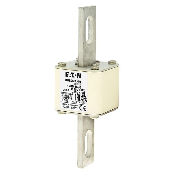 Fuse-link, high speed, 250 A, AC 1250 V, size 1, 53 x 69 x 160 mm, aR, IEC, UL image 12