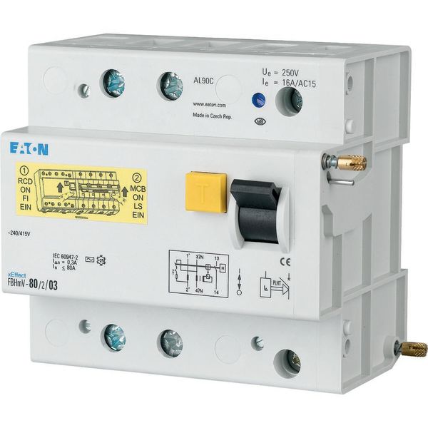 Residual-current circuit breaker trip block for AZ, 80A, 2p, 1000mA, type A image 5