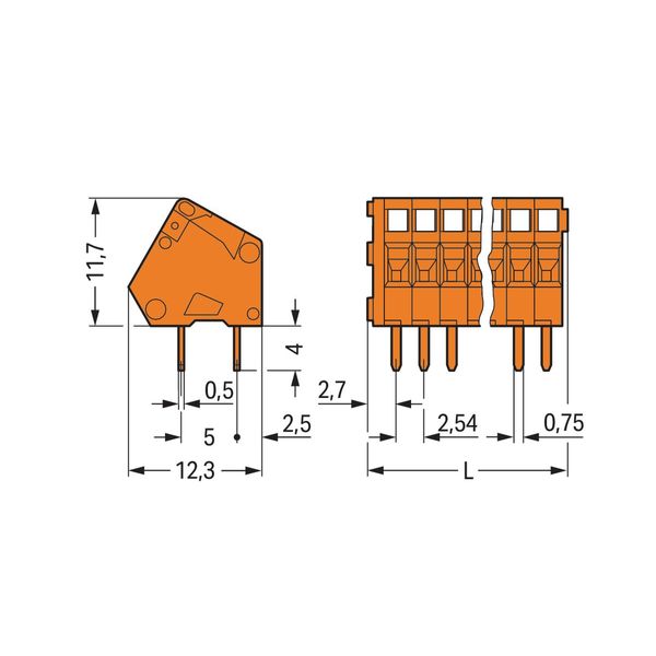 PCB terminal block 0.5 mm² Pin spacing 2.54 mm orange image 3
