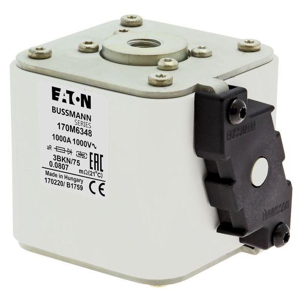 Fuse-link, high speed, 1000 A, AC 1000 V, size 3, 76 x 92 x 76 mm, aR, IEC, UL, type K indicator, flush end, M12 image 8