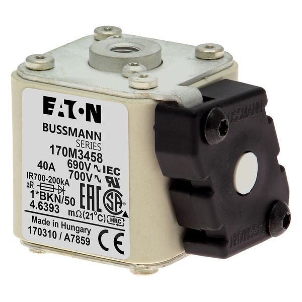 Fuse-link, high speed, 40 A, AC 690 V, compact size 1, 45 x 59 x 51 mm, aR, IEC, UL, single indicator image 7