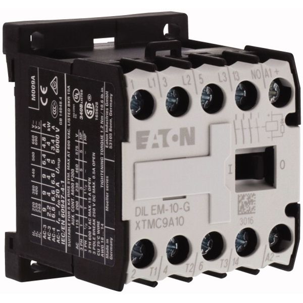 Contactor, 24 V DC, 3 pole, 380 V 400 V, 4 kW, Contacts N/O = Normally open= 1 N/O, Screw terminals, DC operation image 4