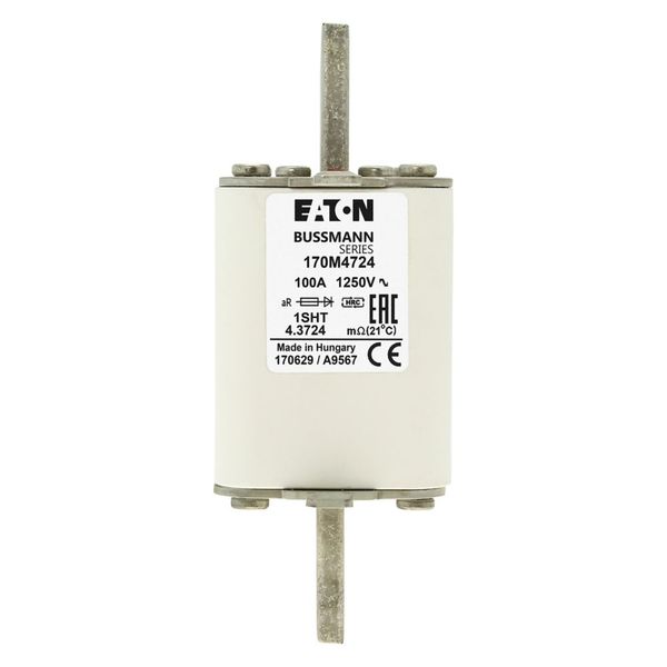 Fuse-link, high speed, 100 A, AC 1250 V, size 1, 53 x 63 x 135 mm, aR, IEC, single indicator image 9