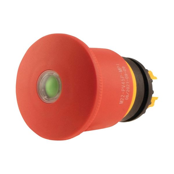 Emergency stop/emergency switching off pushbutton, RMQ-Titan, Palm-tree shape, 45 mm, Non-illuminated, Pull-to-release function, Red, yellow, with mec image 7