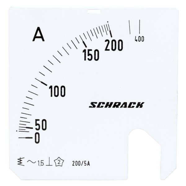 Scale Plate, 72x72mm, 200/400/5A AC image 1