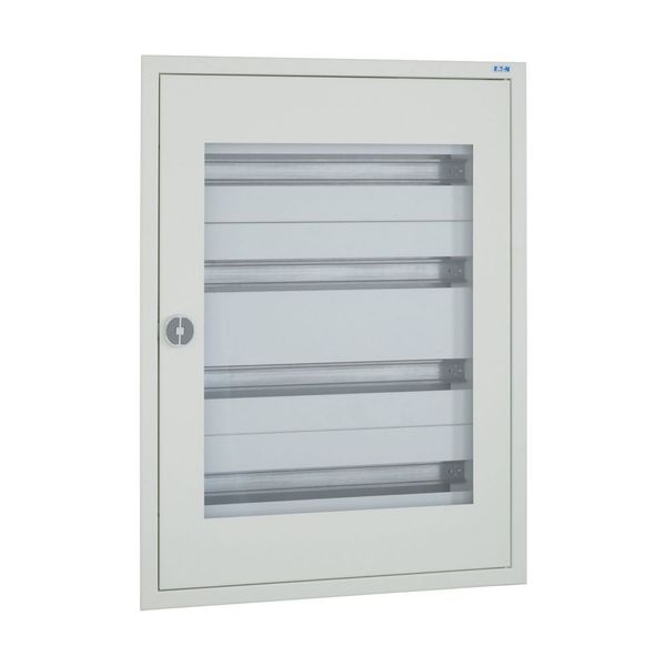 Complete flush-mounted flat distribution board with window, white, 33 SU per row, 4 rows, type C image 8