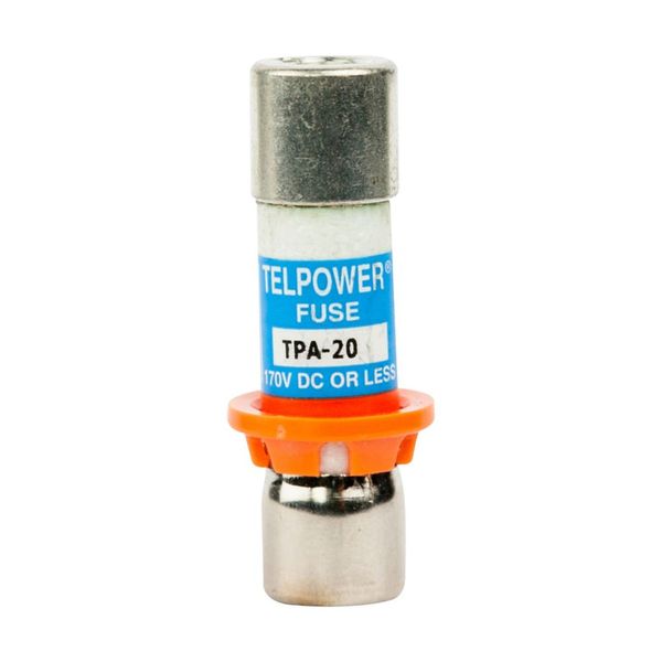 Eaton Bussmann series TPA telecommunication fuse, Indication pin, Orange ring for correct fuse position, 170 Vdc, 20A, 100 kAIC, Non Indicating, Current-limiting, Ferrule end X ferrule end image 2
