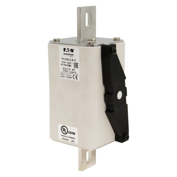 Fuse-link, high speed, 315 A, DC 1500 V, 3L, 75 x 205 mm, gPV, IEC, UL, with indicator, bolted contacts image 9