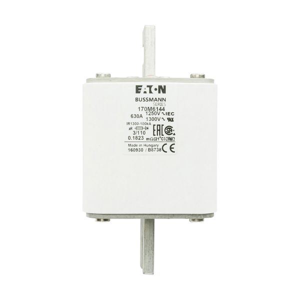 Fuse-link, high speed, 630 A, AC 1250 V, size 3, 76 x 90 x 139 mm, aR, DIN, IEC, single indicator image 13