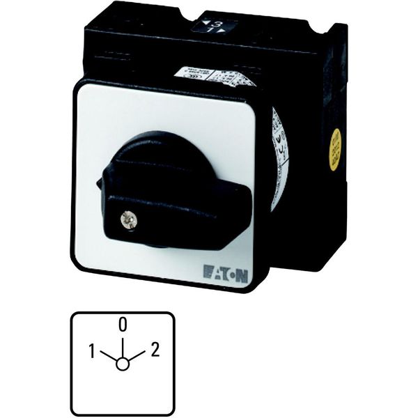 Reversing switches, T3, 32 A, flush mounting, 3 contact unit(s), Contacts: 5, 60 °, maintained, With 0 (Off) position, 1-0-2, Design number 8401 image 37