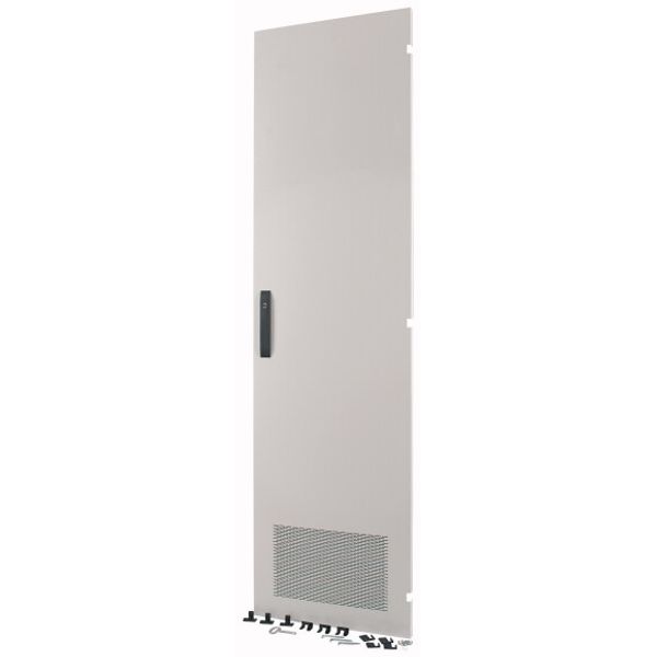 Section door, ventilated IP31, hinges right, HxW = 1800 x 650mm, grey image 1