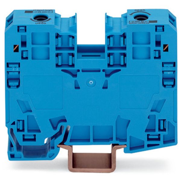 2-conductor through terminal block 35 mm² lateral marker slots blue image 2