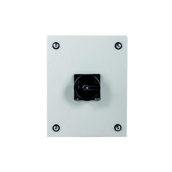 Main switch, T3, 32 A, surface mounting, 3 contact unit(s), 3 pole, 2 N/O, 1 N/C, STOP function, With black rotary handle and locking ring, Lockable i image 1