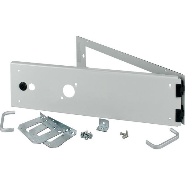 Opening metal front plate for drawer, closed IP55, H=150mm, grey image 5