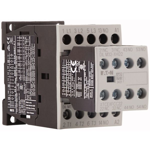 Contactor, 380 V 400 V 3 kW, 3 N/O, 2 NC, 24 V DC, DC operation, Screw terminals image 4