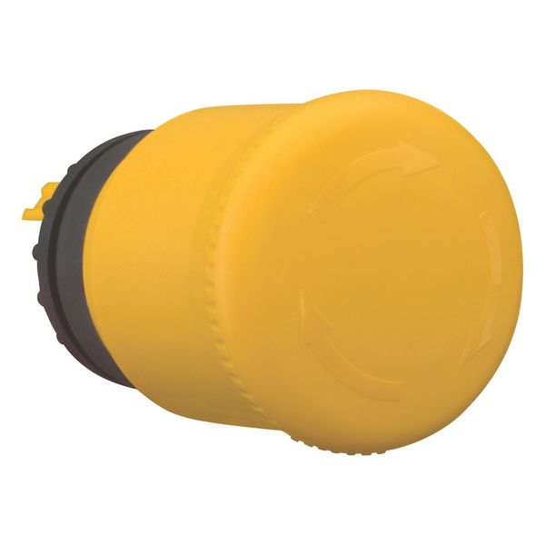 HALT/STOP-Button, RMQ-Titan, Mushroom-shaped, 38 mm, Non-illuminated, Turn-to-release function, yellow, yellow, RAL 9005 image 7