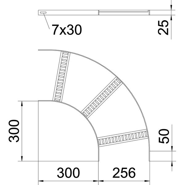 SLB 90 42 250 SG 90° bend with trapezoidal rung B256mm image 2