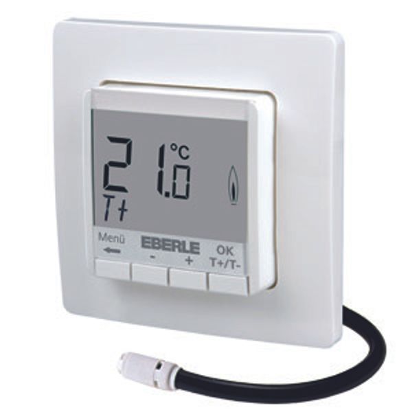 Flush-mounted thermostat as a room controller with limiter function, AC 230V, 1NO contact, 10 A, white backlighting image 2