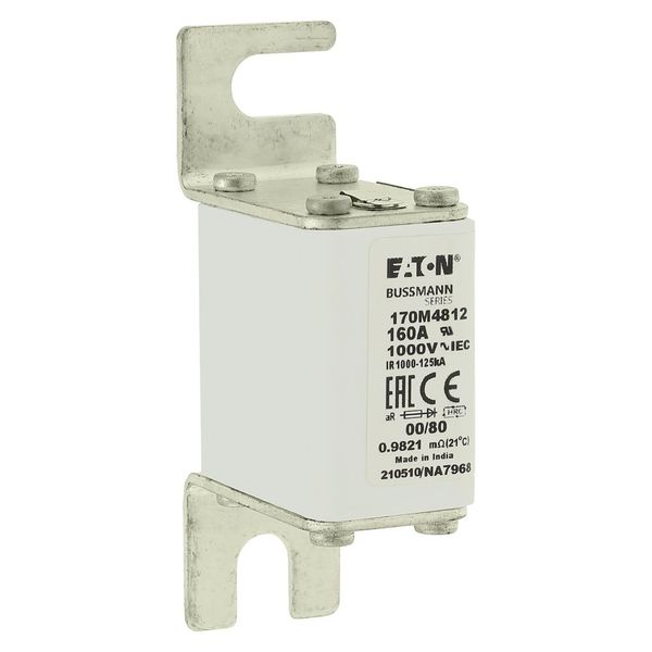 Fuse-link, high speed, 160 A, AC 1000 V, size 00, 30 x 47 x 98 mm, aR, DIN, IEC, single indicator image 18