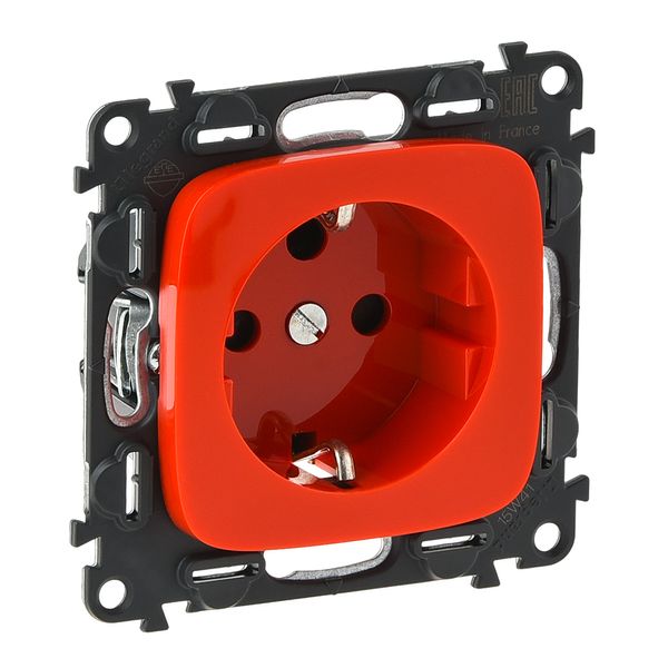 2P+E socket with shutters Valena Allure -red tamperproof -German std -16A-250V~ image 1