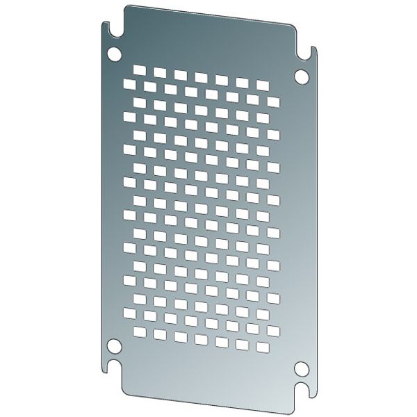 Mounting plate, perforated, galvanized, for HxW=600x500mm image 1