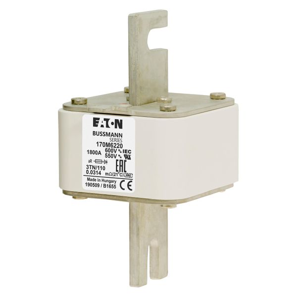 Fuse-link, high speed, 1800 A, AC 600 V, DIN 3, 76 x 90 x 139 mm, aR, DIN, IEC, type T indicator image 8